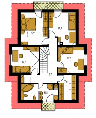Plan de sol du premier étage - PREMIUM 213
